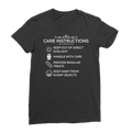Kate's Clothing Care Instructions Funny Unisex Cotton T-Shirt – White Print