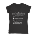 Kate's Clothing Care Instructions V-Neck T-Shirt | Fitted Cotton Tee