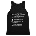 Kate's Clothing Care Instructions Fitted Cotton Tank Top – White Print