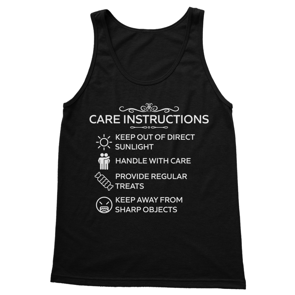 Kate's Clothing Care Instructions Fitted Cotton Tank Top – White Print