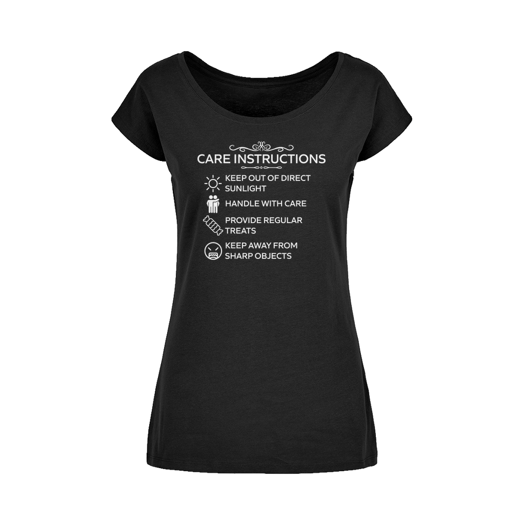 Kate's Clothing Care Instructions Women’s Wide Neck Cotton T-Shirt