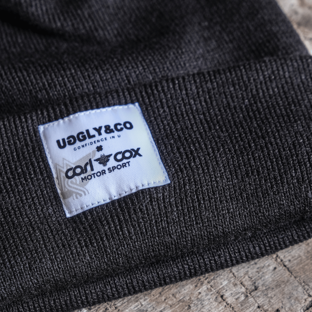 Carl Cox Motorsport x Uggly&Co Icon Beanie – Black Cuffed Knit Hat