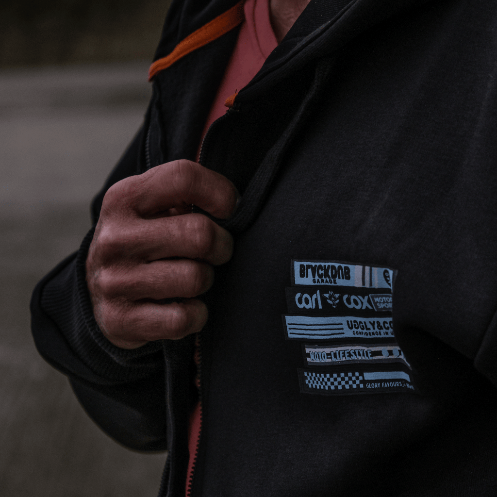Uggly & Co x Carl Cox Motorsport Tape Zip-Up Hoodie – Heavyweight