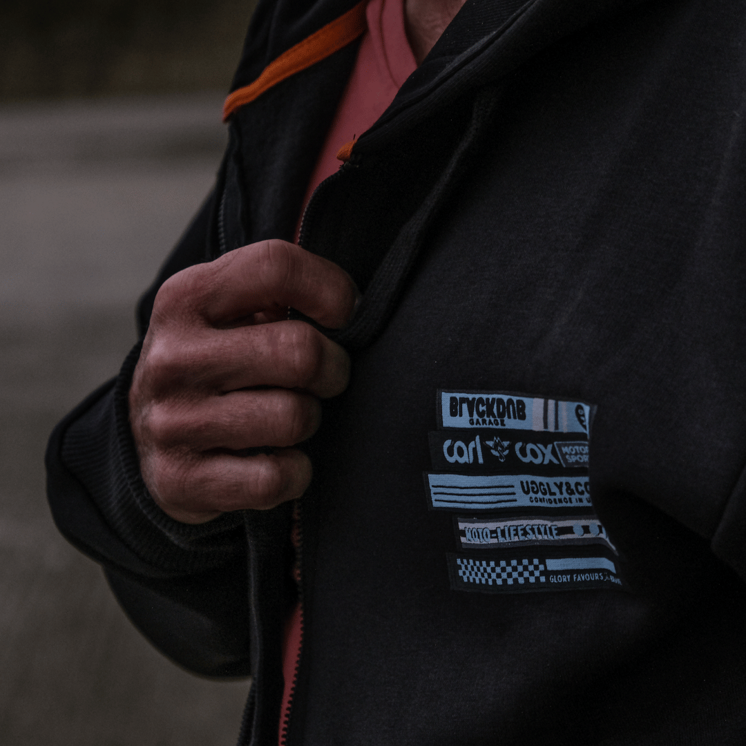 Uggly & Co x Carl Cox Motorsport Tape Zip-Up Hoodie – Heavyweight