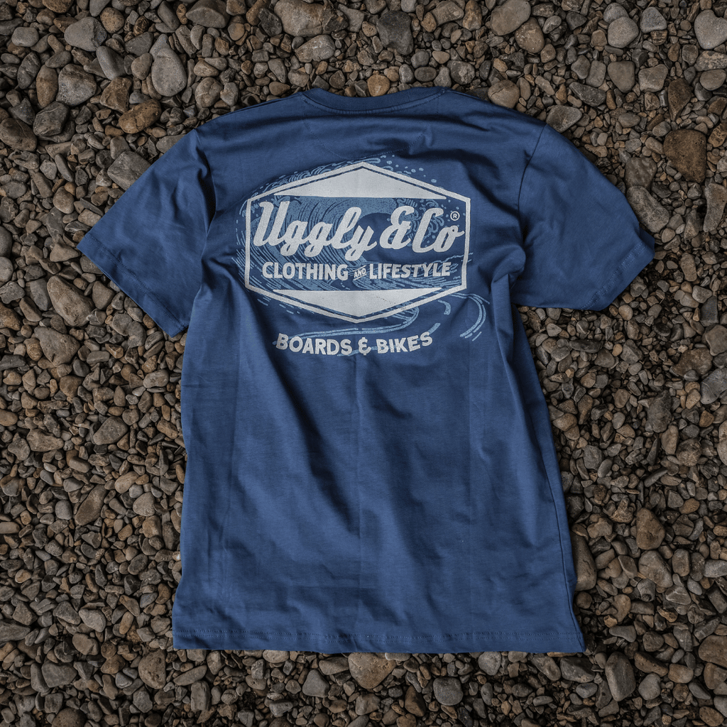 Uggly and Co Blue Surf Diamond Graphic Tee – 100% Cotton T-Shirt