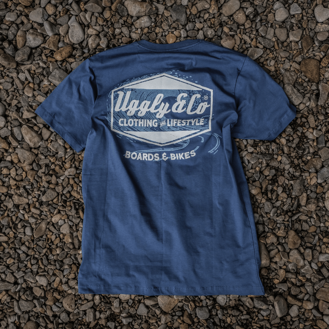Uggly and Co Blue Surf Diamond Graphic Tee – 100% Cotton T-Shirt