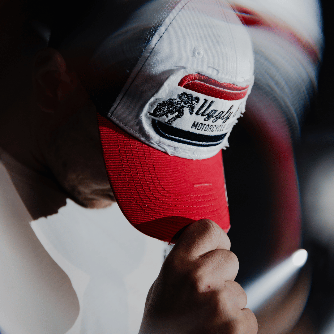 Uggly & Co Flat Track Trucker Hat – Vintage Distressed Racing Cap