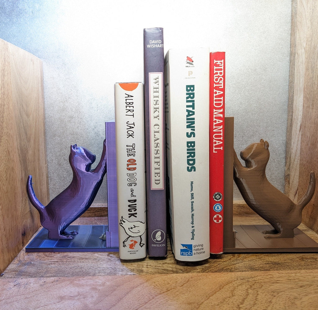 Chaddyverse Cat and Mouse 3D Printed Bookends – Eco-Friendly PLA