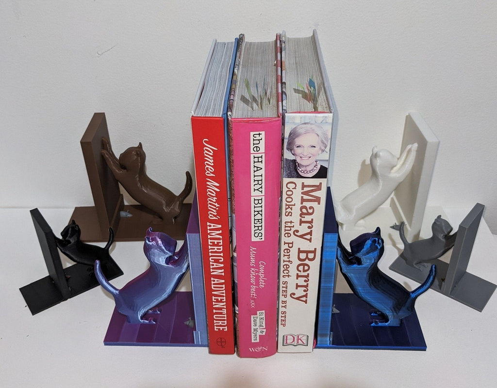 Chaddyverse Cat and Mouse 3D Printed Bookends – Eco-Friendly PLA