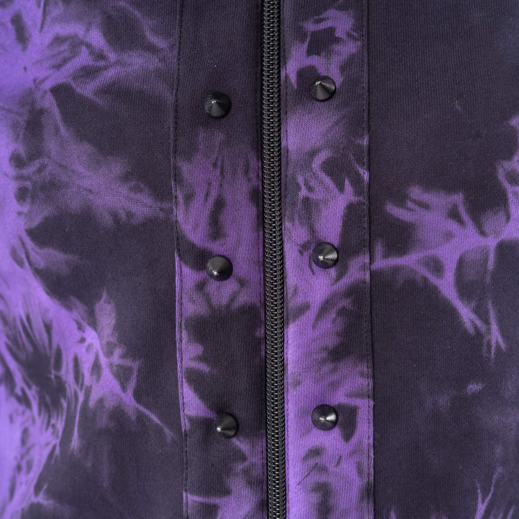 Heartless Catriona Black and Purple Tie Dye Fleece Hooded Jacket