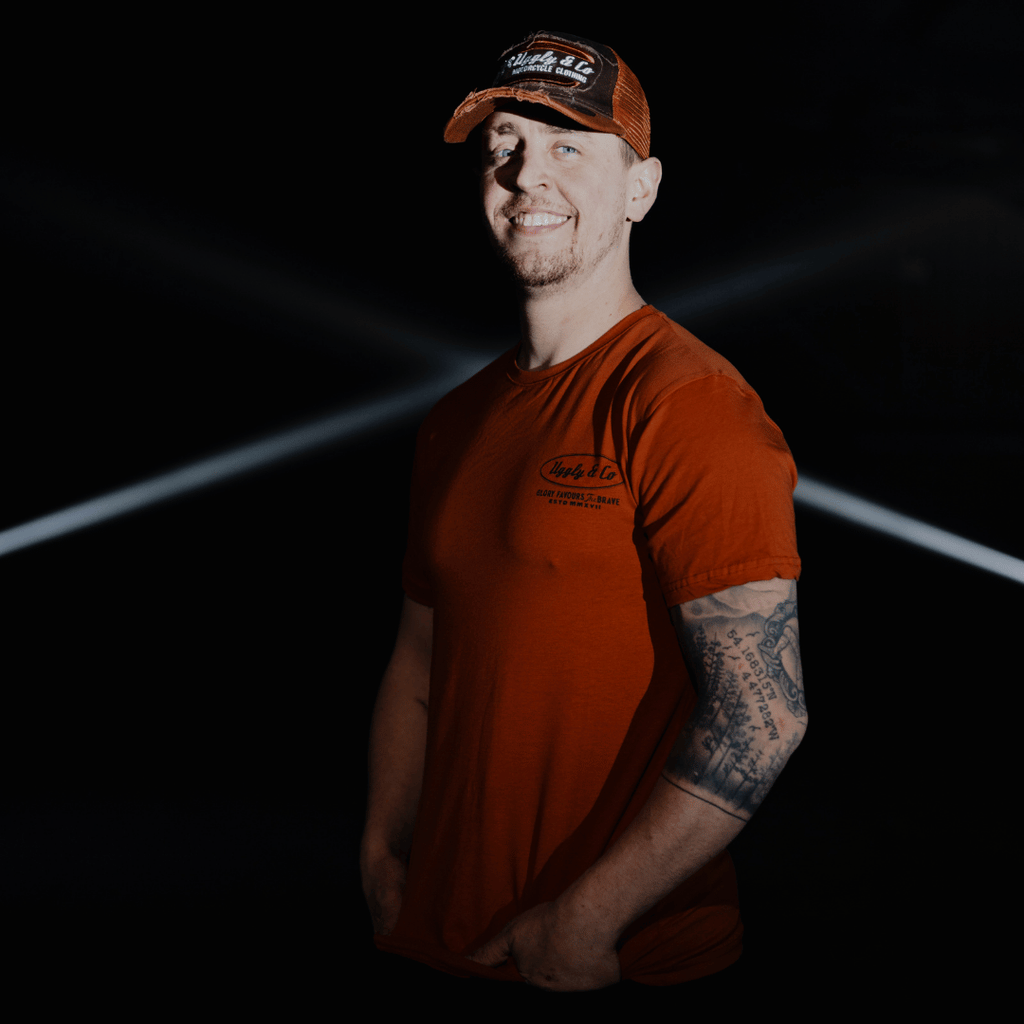 Uggly and Co Rust Flattrack No.1 Heavyweight Cotton Graphic Tee