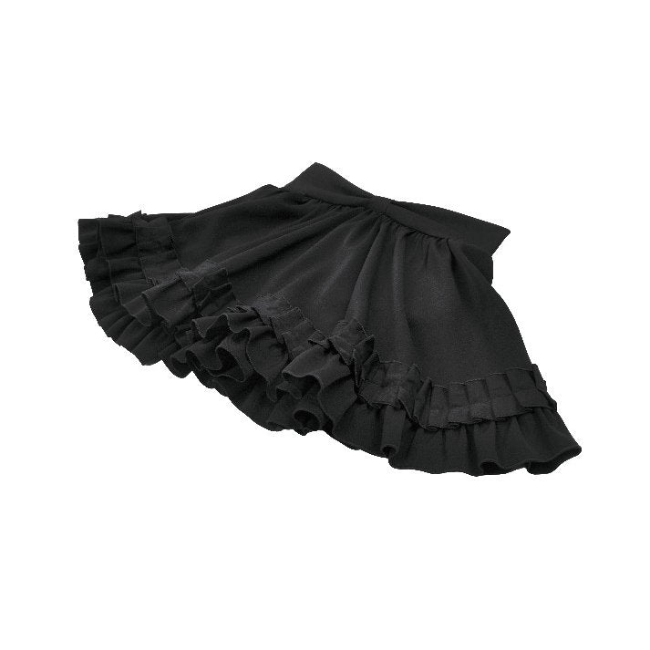 Dark in Love Black Ruffled Mini Skirt – High-Waisted Lolita Style