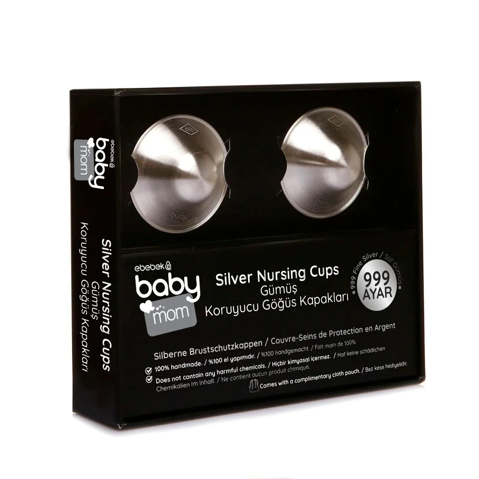 ebebek baby mom 2-Pack 999 Sterling Silver Nipple Shield Cover/Nipple Cups