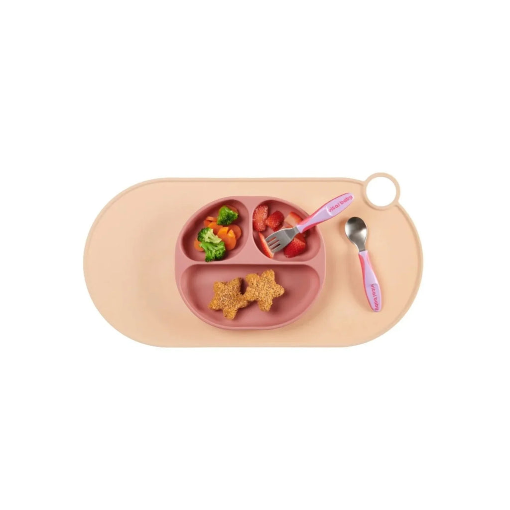 Vital Baby Nourish Silicone Suction Plate - Blush Raspberry
