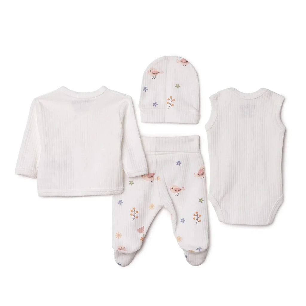 Tiffany 100% Cotton Tiny Baby Set - Ecru