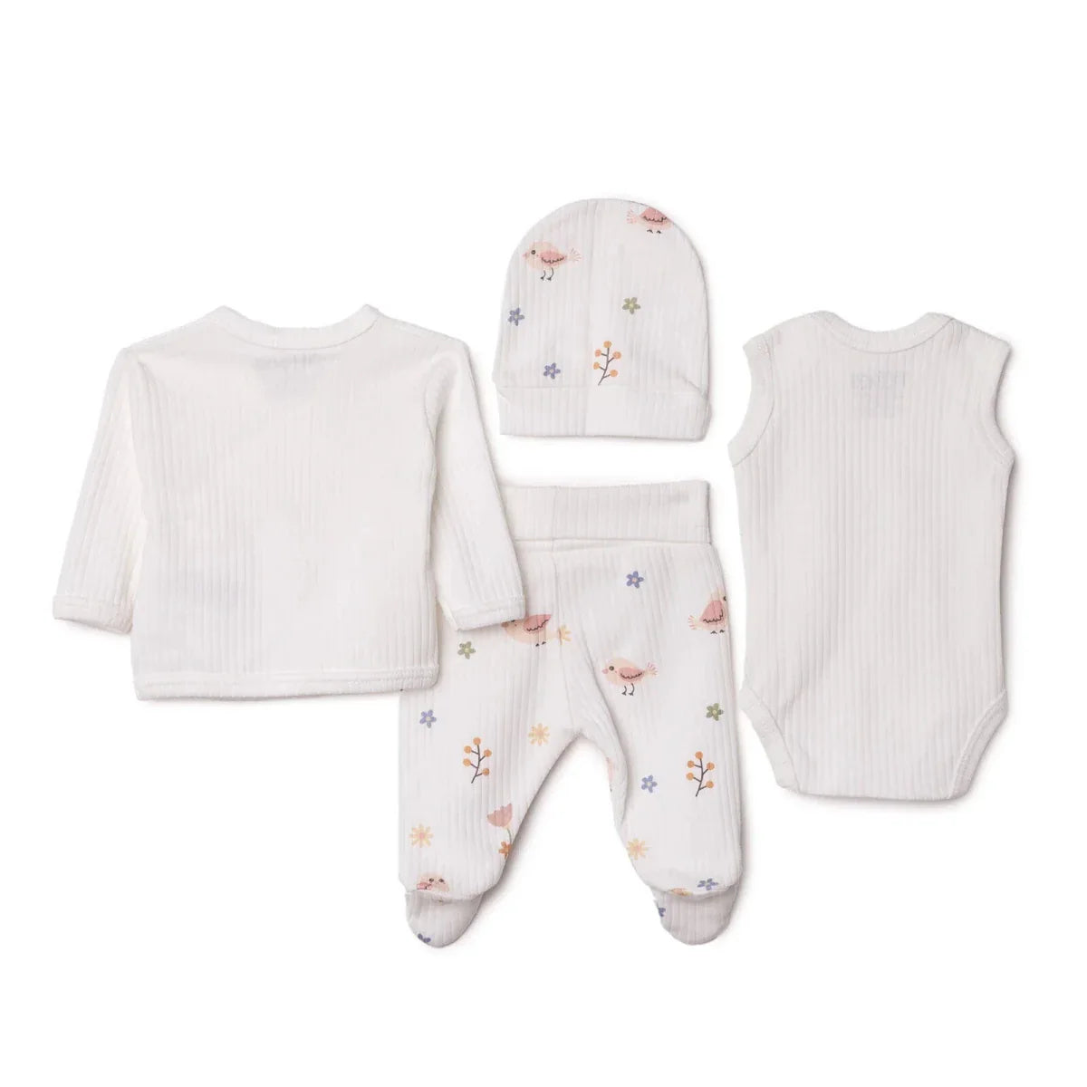 Tiffany 100% Cotton Tiny Baby Set - Ecru