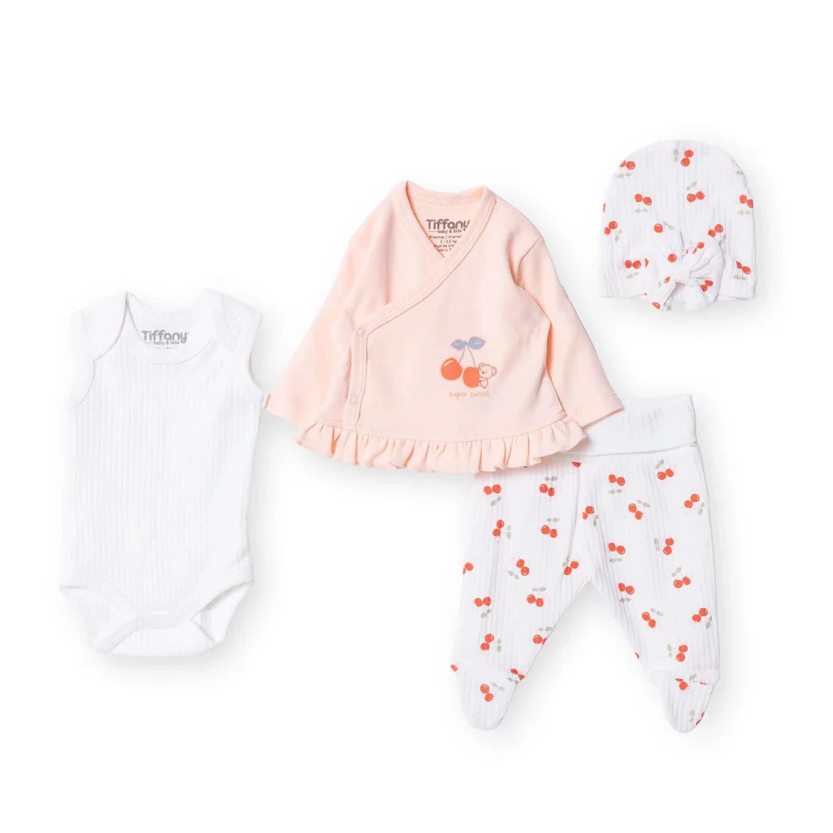 Tiffany 100% Cotton Tiny Baby Set - Ecru
