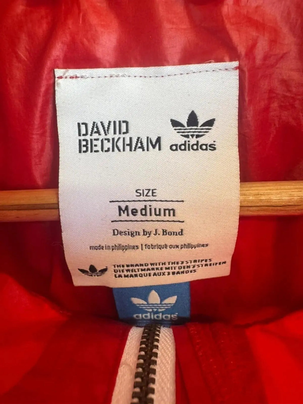 Vintage Adidas David Beckham jacket by J.Bond Windbreaker Coat Medium #305