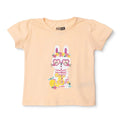 HelloBaby Girls T-shirt Animal Print Crew Neck Short Sleeve - Salmon