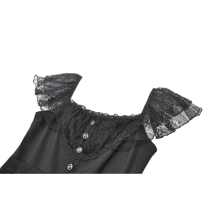 Dark in Love Black Gothic Lolita Dress – Lace Bow Sweet Style