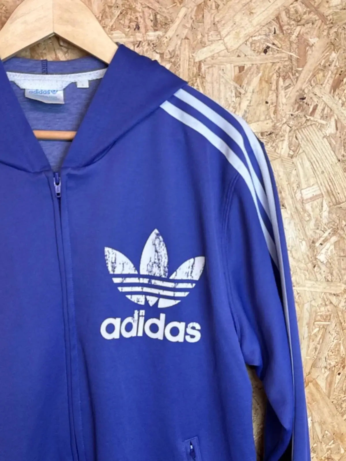 Vintage Adidas originals tracksuit top , hoody, retro , Large #196