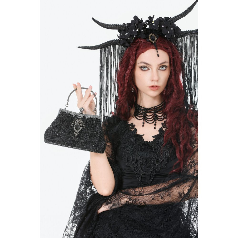 Dark In Love Celestine Gilded Evening Bag – Beaded Gothic Vintage Style