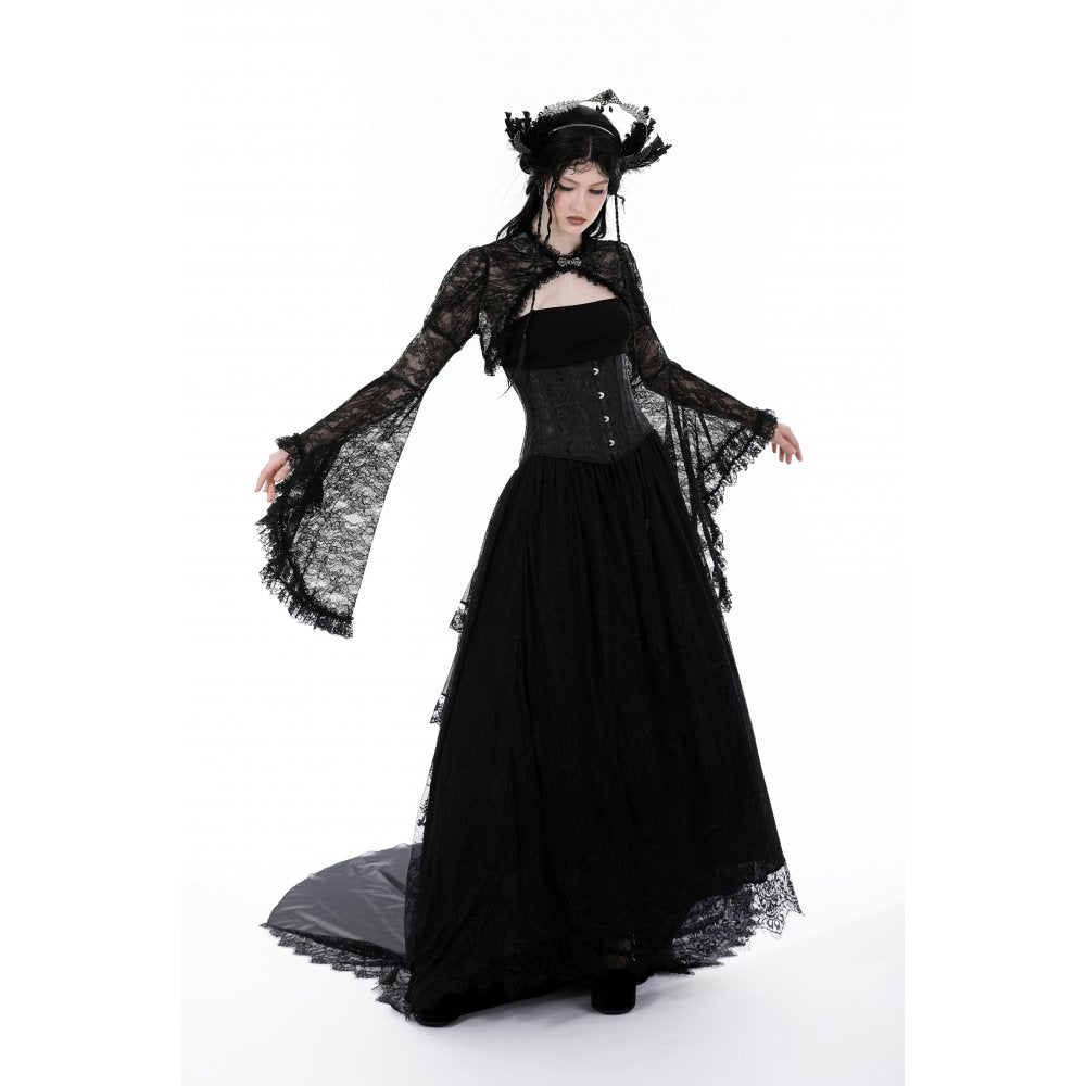 Dark in Love Belladonna Black Lace Bell Sleeve Goth Shrug Bolero