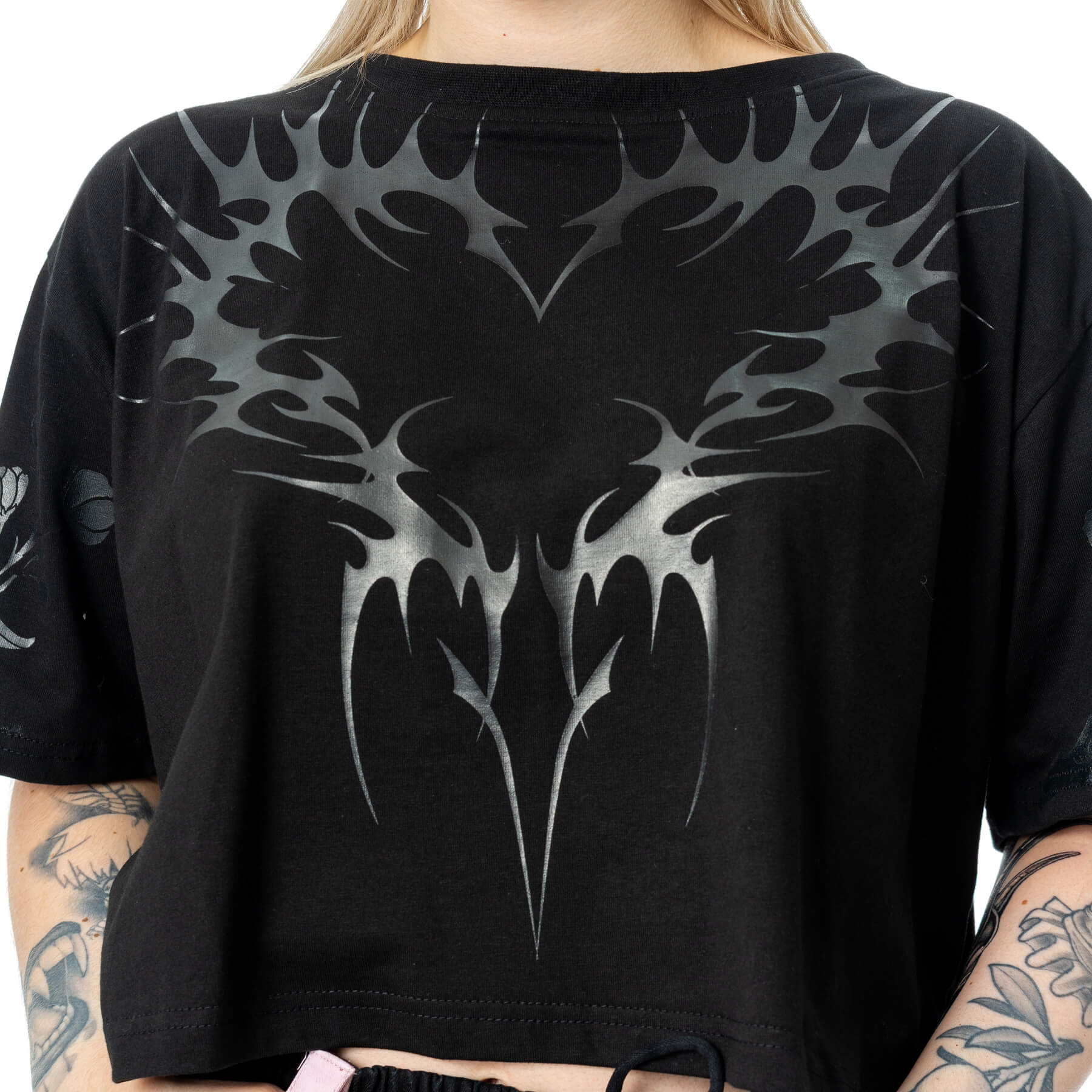 Chemical Black Ceil Crop Top – Ladies Gothic Cotton Graphic Tee