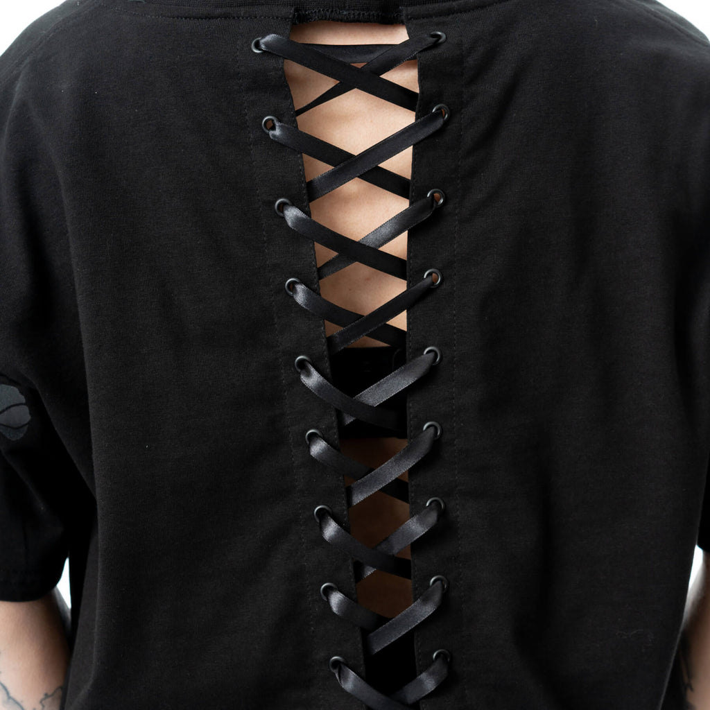 Chemical Black Ceil Crop Top – Ladies Gothic Cotton Graphic Tee
