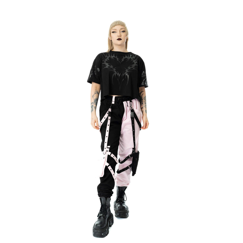 Chemical Black Ceil Crop Top – Ladies Gothic Cotton Graphic Tee