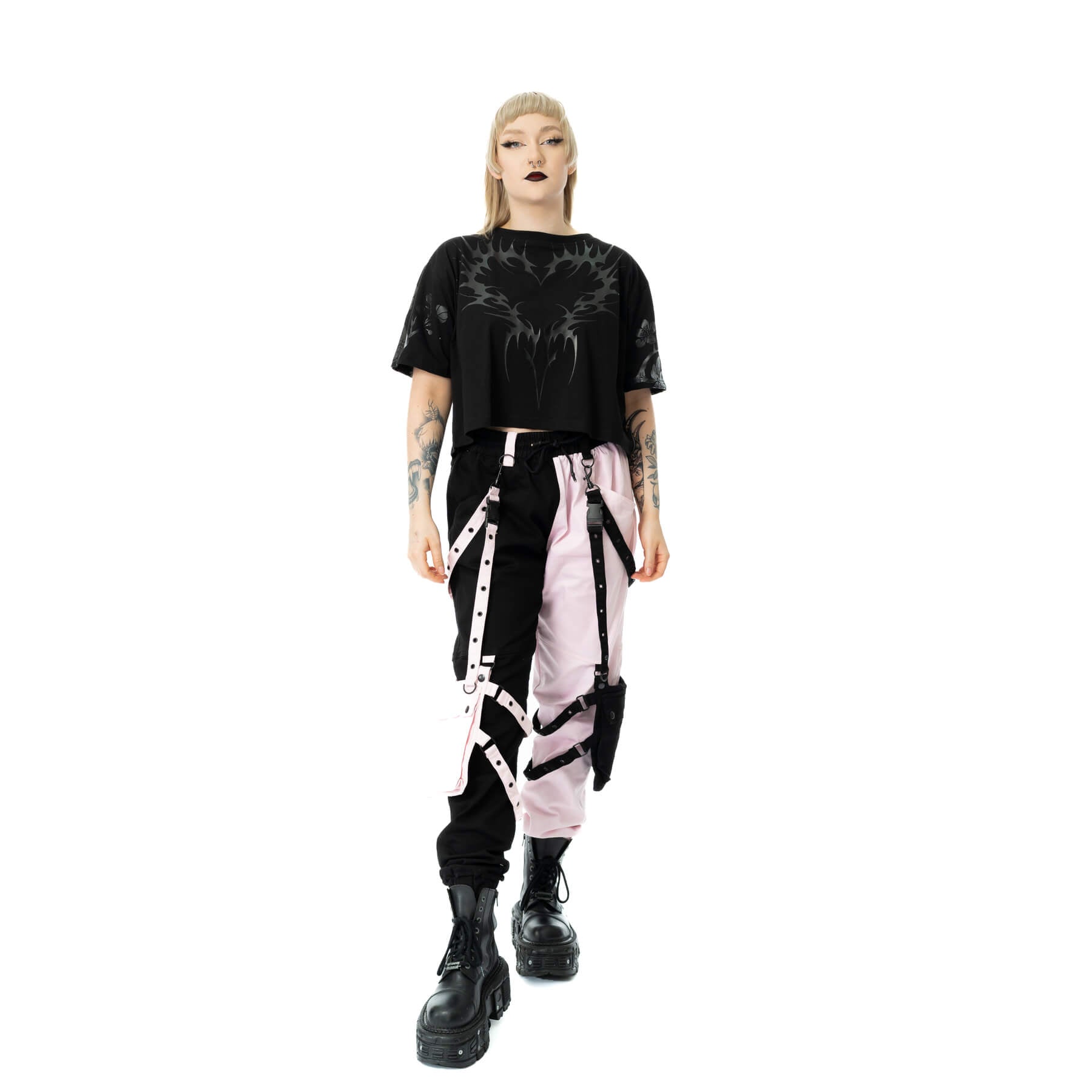 Chemical Black Ceil Crop Top – Ladies Gothic Cotton Graphic Tee
