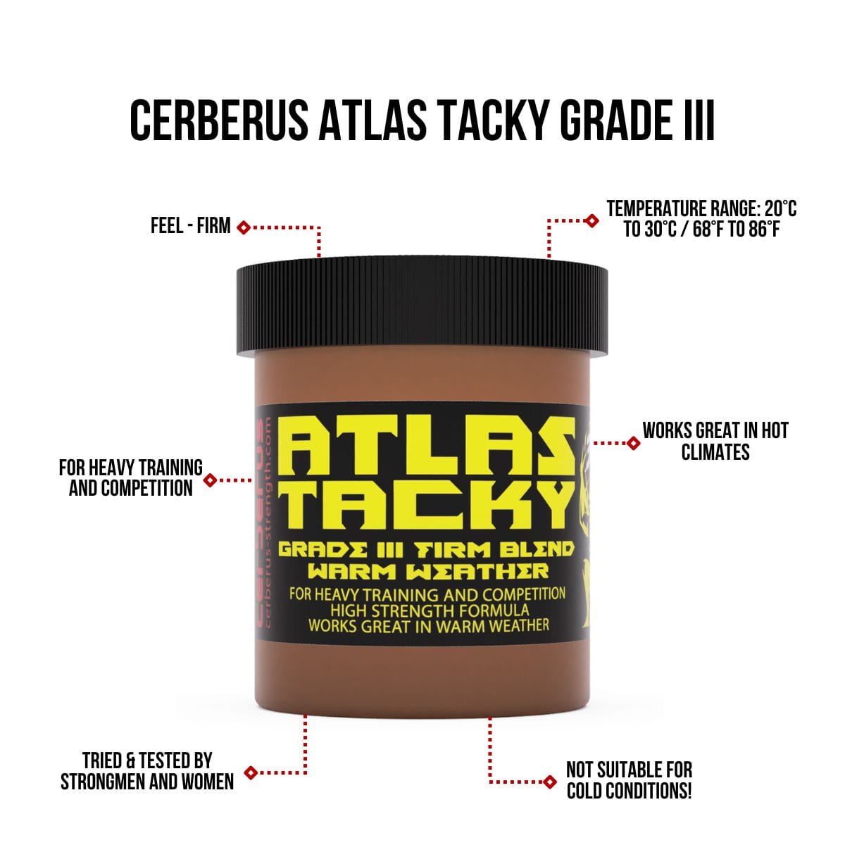 CERBERUS Atlas Tacky Grade III – Firm Blend Strongman Stone Tacky