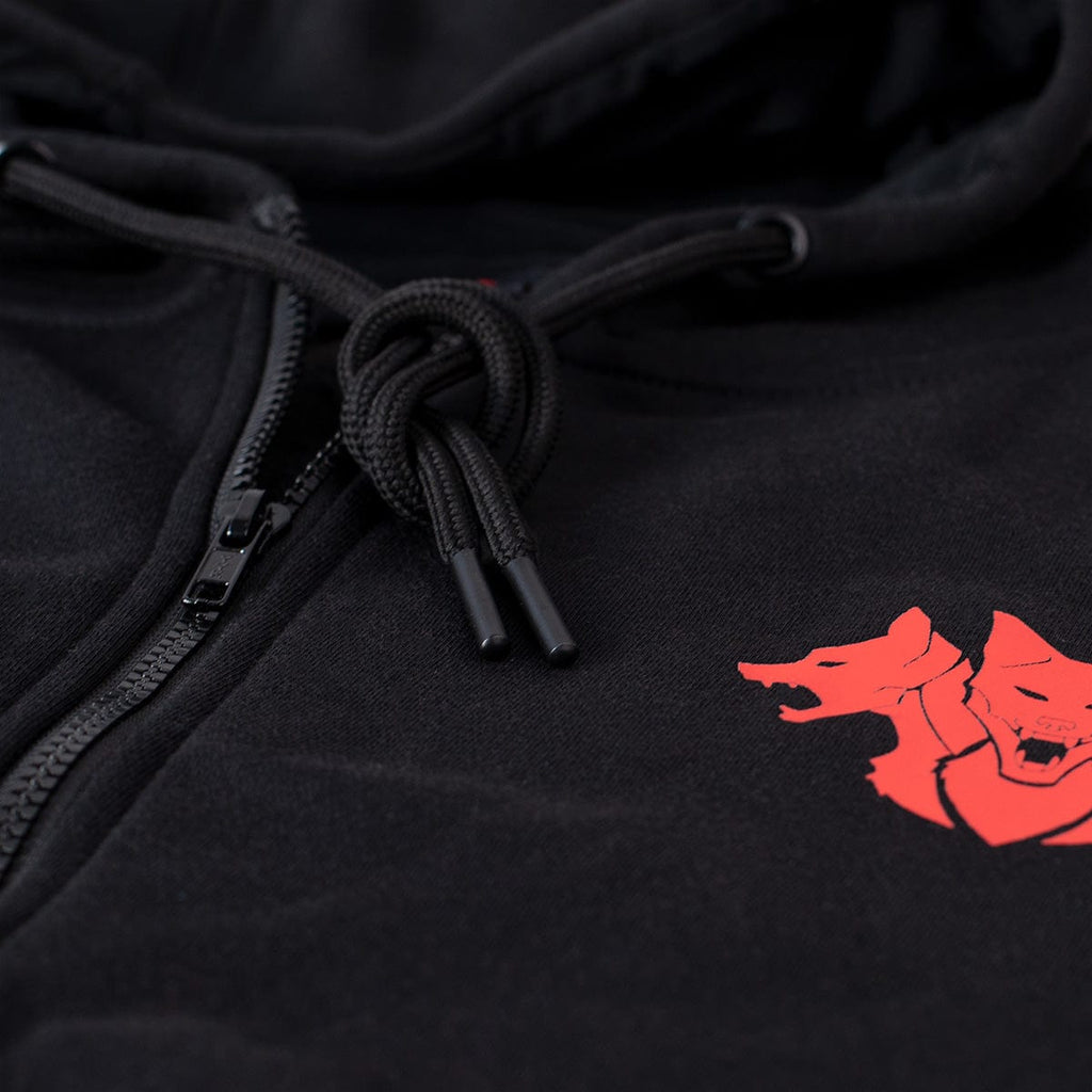 CERBERUS Strength CORE Zippy – Premium Cotton Zip-Up Hoodie (Black)