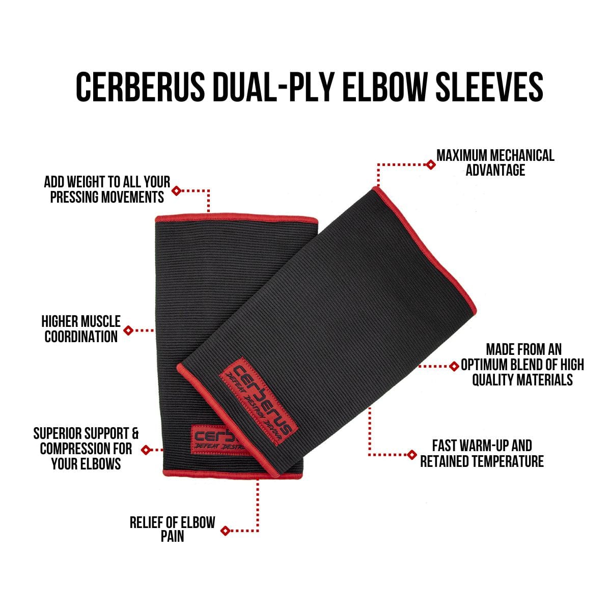 CERBERUS Strength Dual-Ply Elbow Sleeves – Double Layer Support Pair