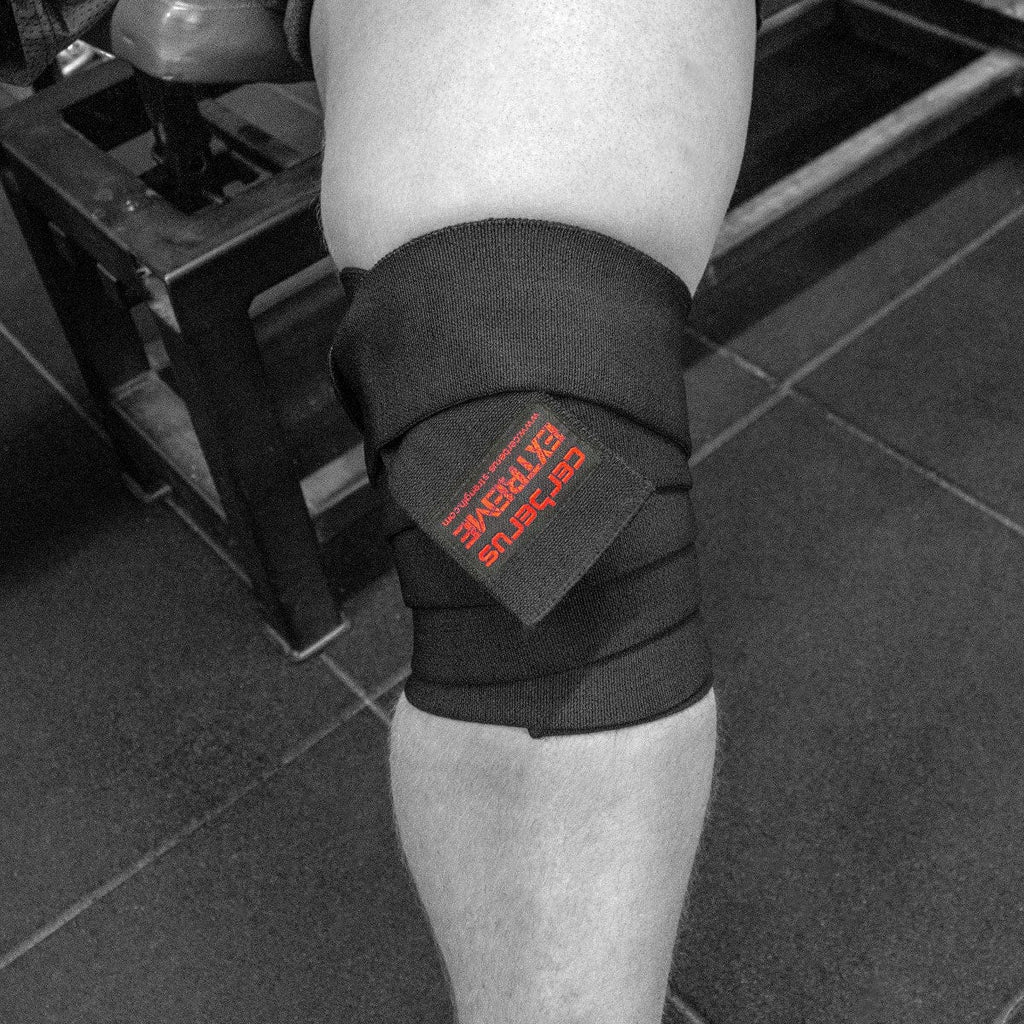 Cerberus Strength Extreme Knee Wraps – Stiff Woven Elastic Support