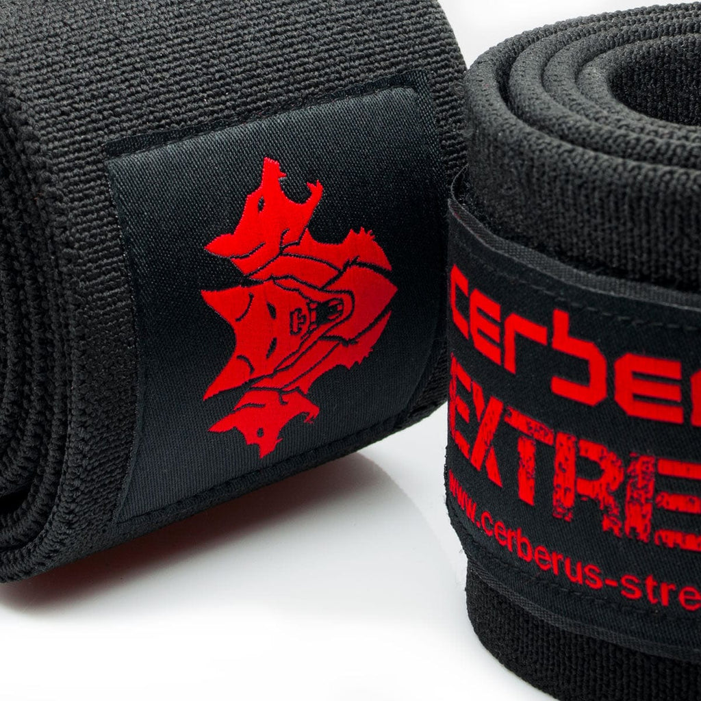 Cerberus Extreme Wrist Wraps – Stiff Powerlifting Support (35 Inch)