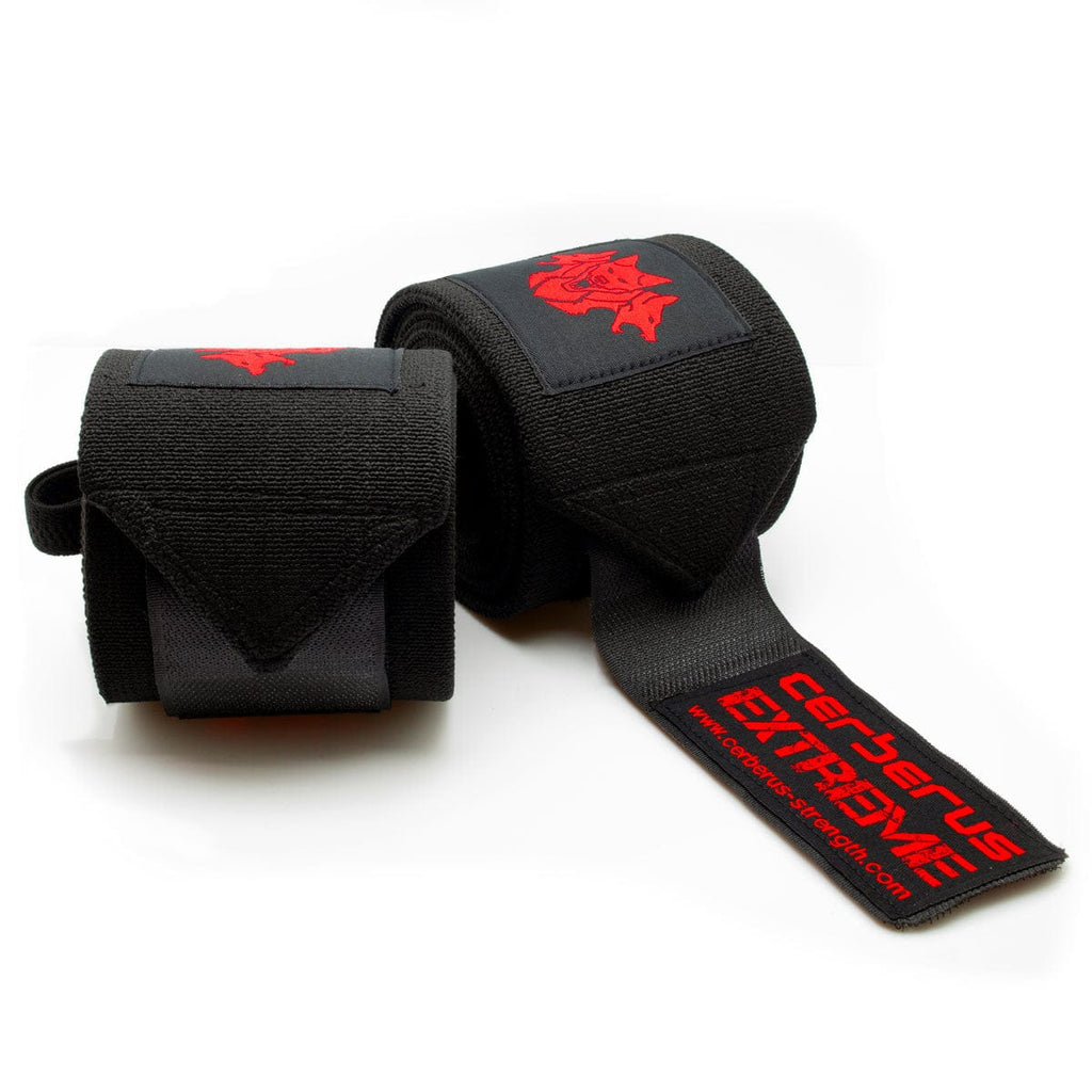 Cerberus Extreme Wrist Wraps – Stiff Powerlifting Support (35 Inch)