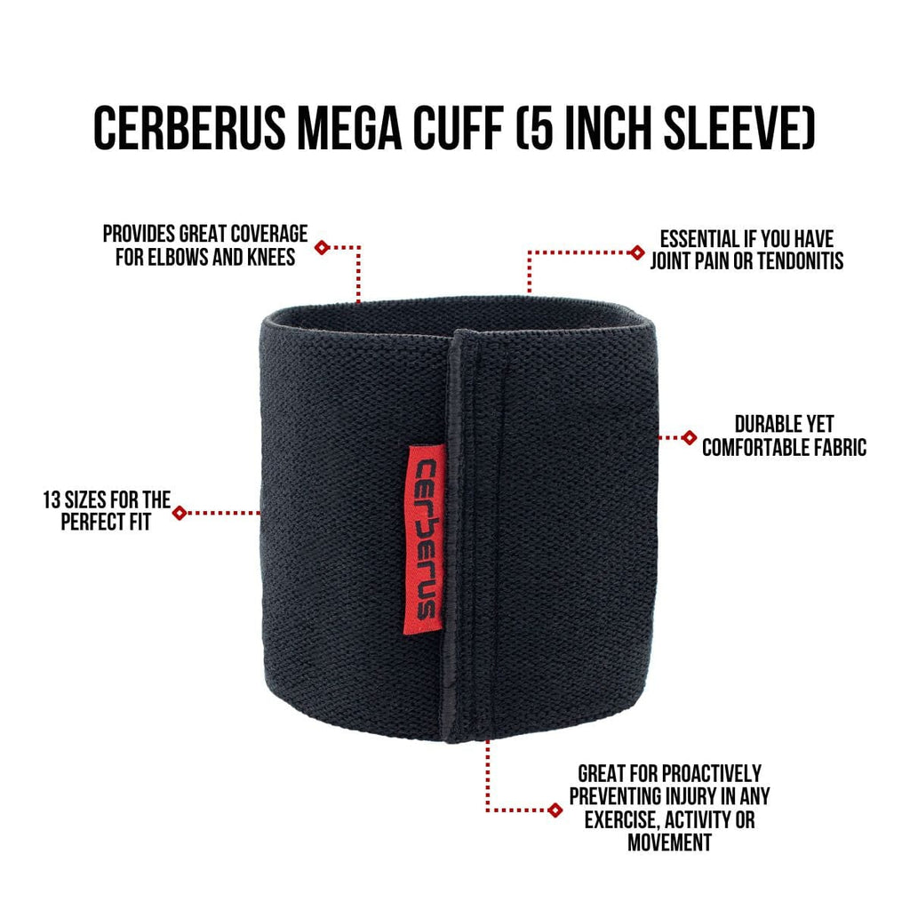CERBERUS Strength Mega Cuff – 5 Inch Compression Sleeve for Joints