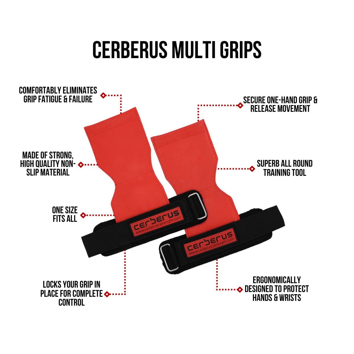 CERBERUS Strength Multi Grips V2 – Non-Slip Lifting Straps & Wraps