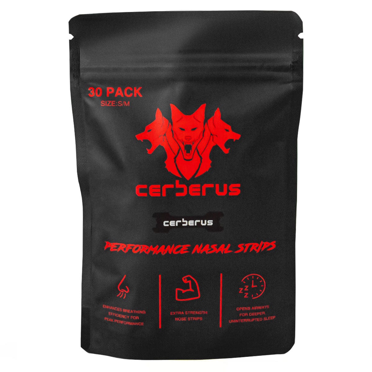 CERBERUS Performance Nasal Strips – Hypoallergenic Breathing Aid, 30 Pack