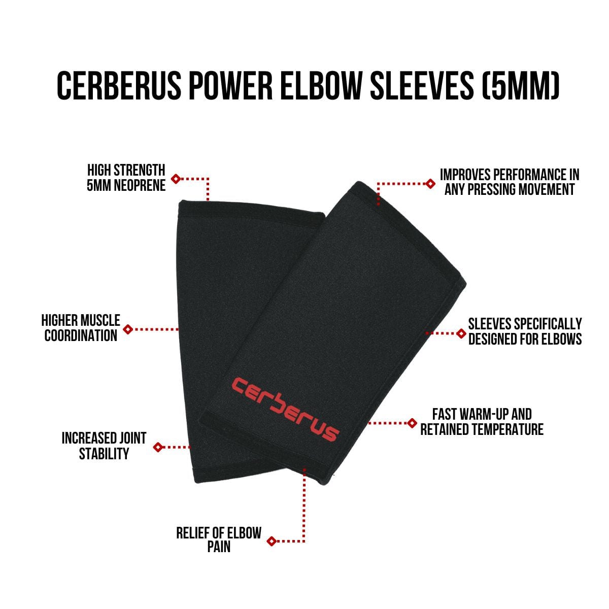 CERBERUS Strength POWER Elbow Sleeves – 5mm Neoprene Compression
