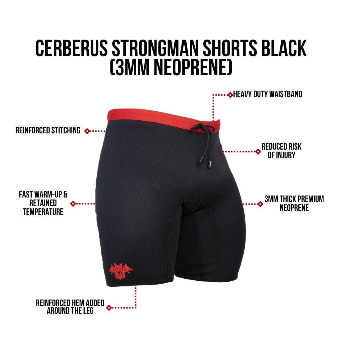 CERBERUS Strength Strongman Shorts – 2.5mm Neoprene Compression