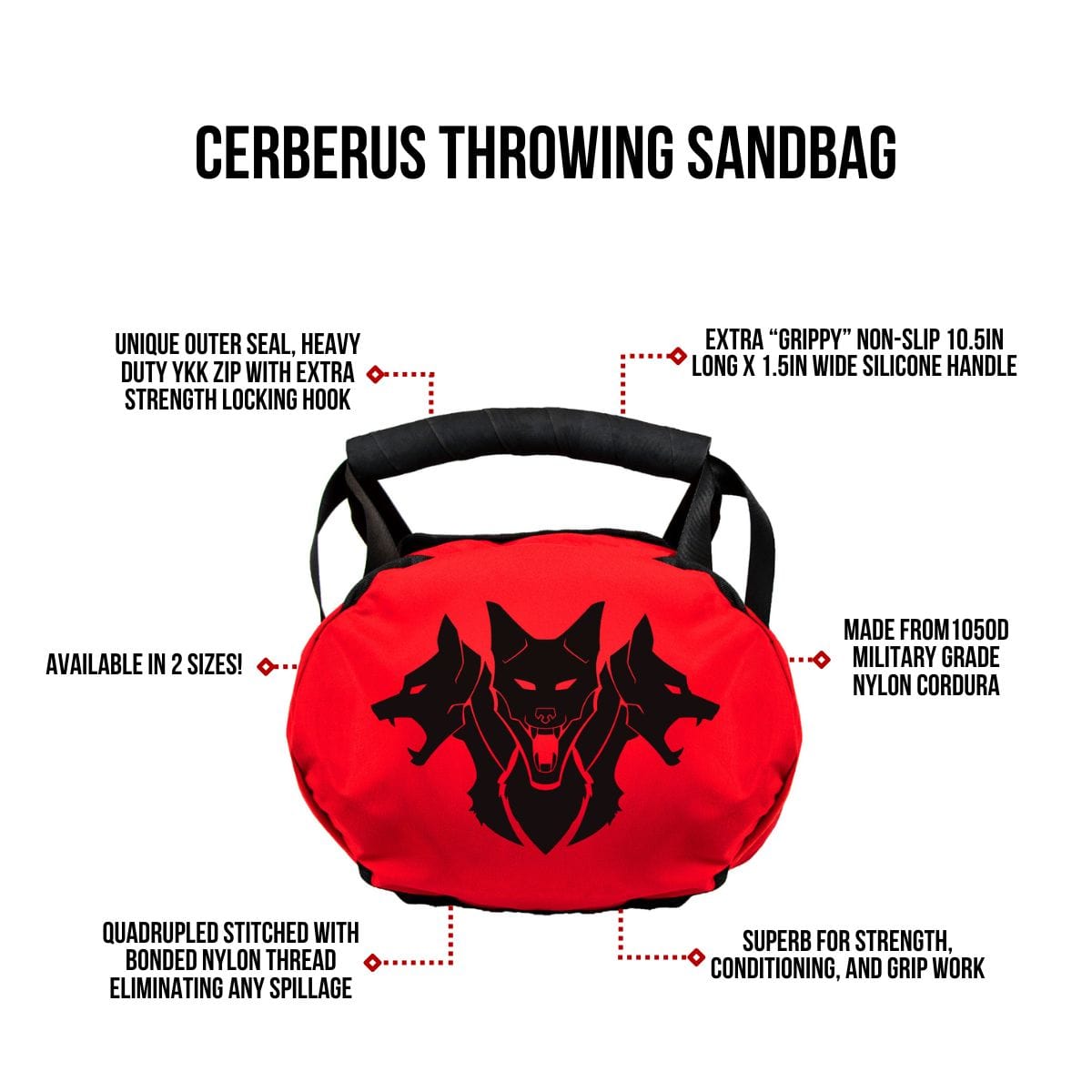 Cerberus Strength Throwing Sandbag – Heavy Duty Military Grade Cordura
