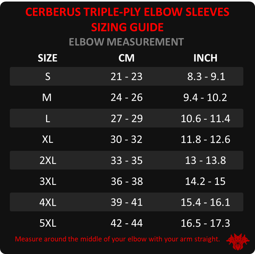 Cerberus Strength Triple-Ply Elbow Sleeves – Heavy Duty Support Pair