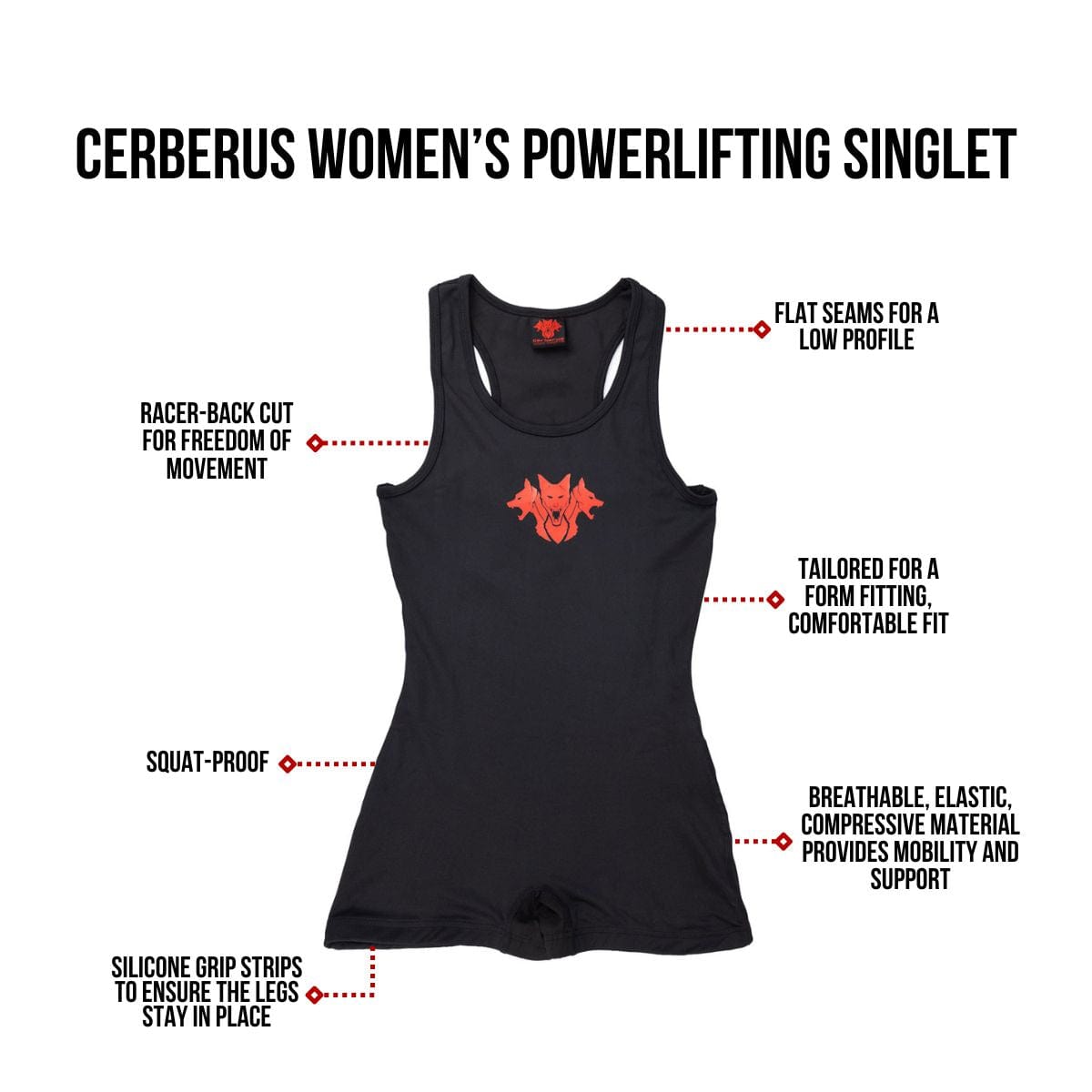 CERBERUS Strength Women's Powerlifting Singlet – Compression Material