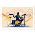 Abstract Drum Player Wall Art - Jazz & Rock Music Poster