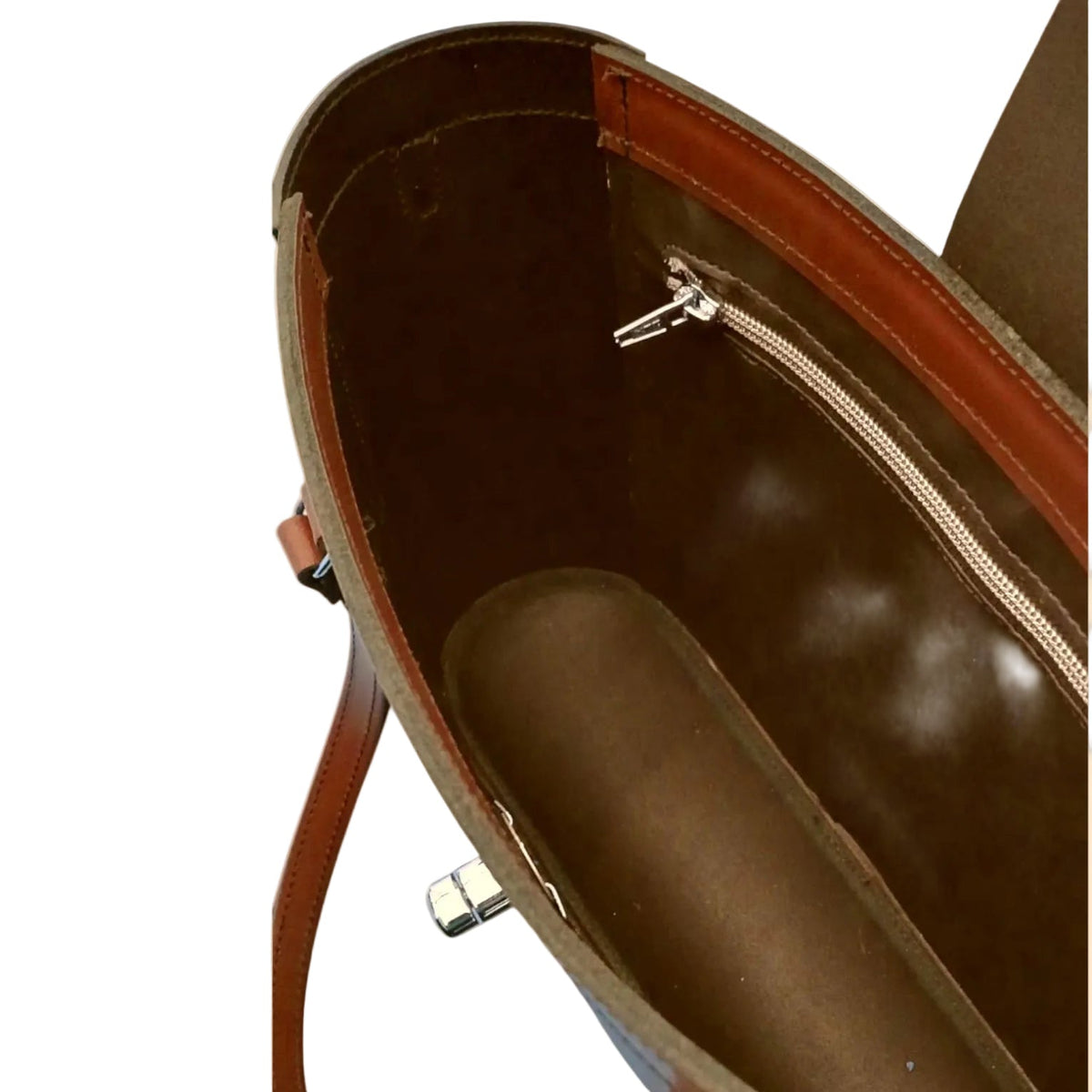 Tannery Tweed & Leather Mini Twist Lock Shopper Bag - Tan