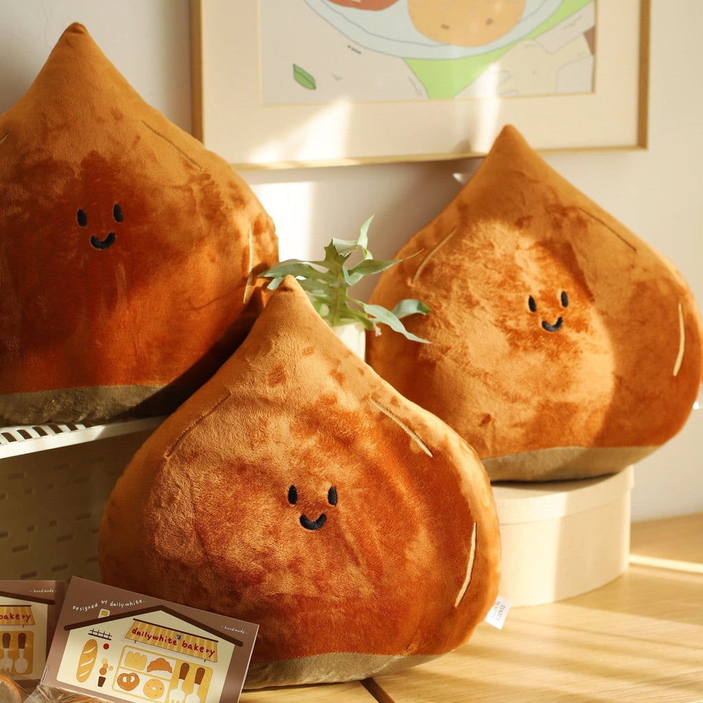 LuLuFun Studio Chestnut Plush Pillow – Soft Kawaii Food Decor Toy