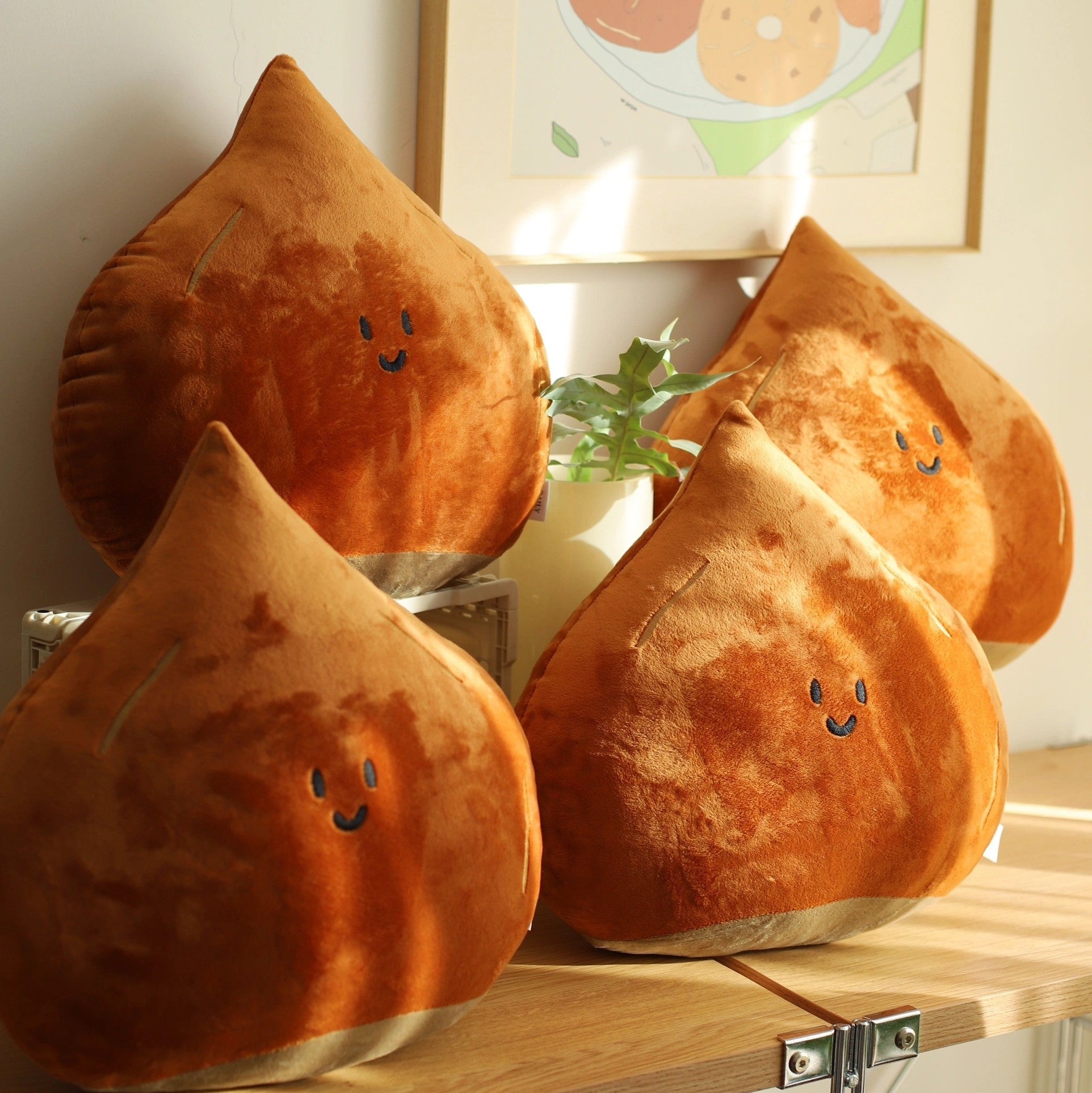 LuLuFun Studio Chestnut Plush Pillow – Soft Kawaii Food Decor Toy