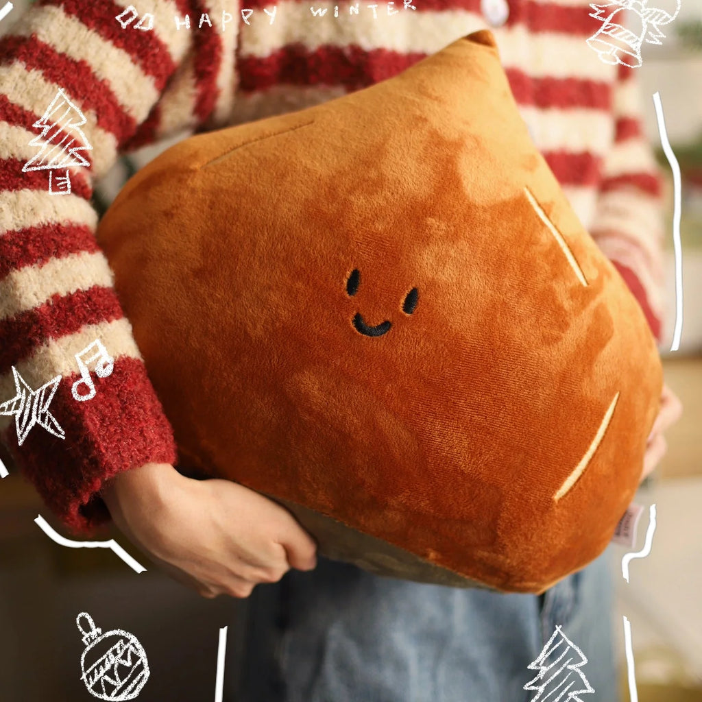 LuLuFun Studio Chestnut Plush Pillow – Soft Kawaii Food Decor Toy